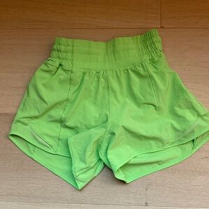 Vibrant Green Lululemon Athletic Shorts